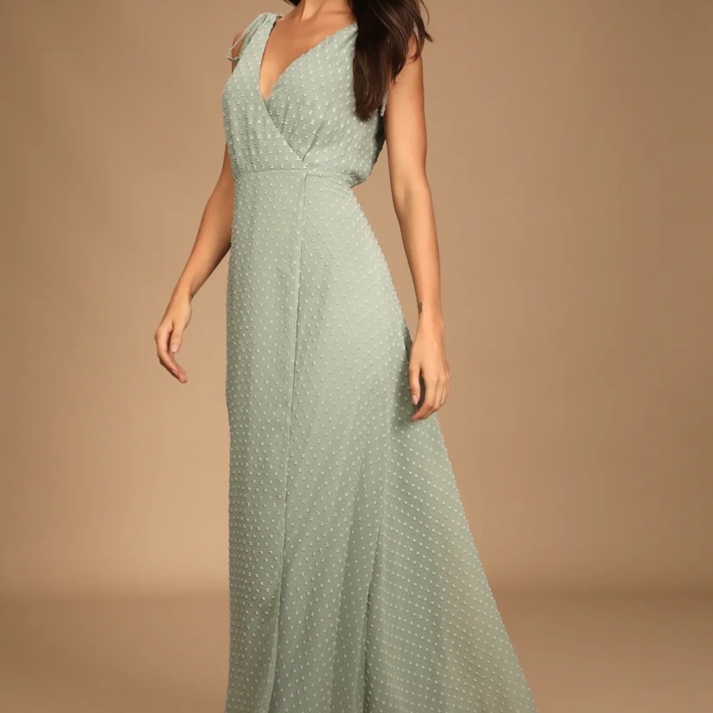 NWT Lulus Sage Green Maxi Dress